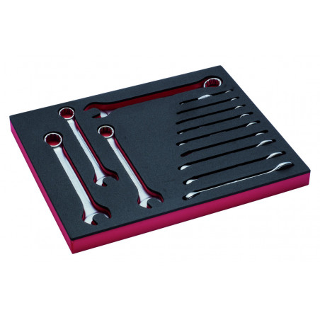 Jeu de clés mixtes en pouces, module mousse 2/3 Fit&Go - 13 pcs - Bahco | FF1F3004