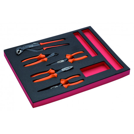 Jeu de pinces/pinces coupantes isolées, module mousse 2/3 Fit&Go - 5 pcs - Bahco | FF1F4005