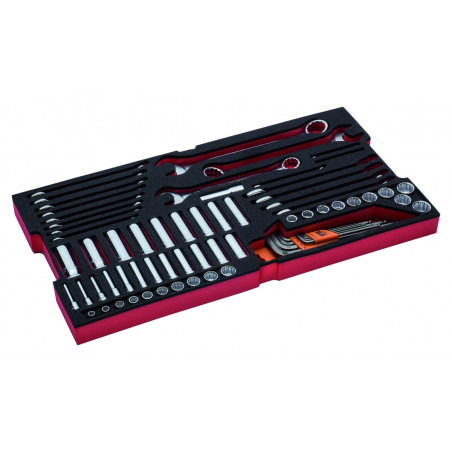 Jeu de douilles et clés, module mousse pour 4750RCHDW01 Caisse rigide à usage intensif - 69 pcs - Bahco | FF2B02