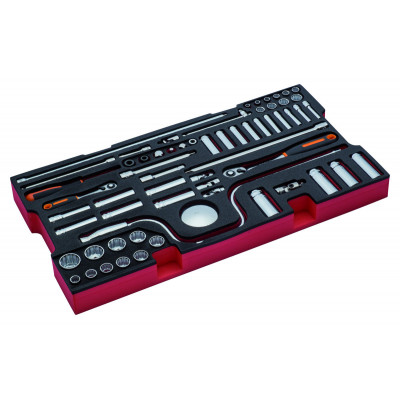 Jeu de douilles et clés, module mousse pour 4750RCHDW01 Caisse rigide à usage intensif - 62 pcs - Bahco | FF2B07