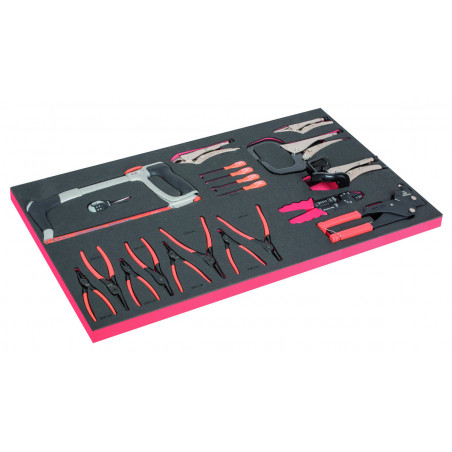 Module mousse pour servante 40", scie à métaux, pinces à circlip & pinces étaux - 20 Pcs - Bahco | FF1B10LM