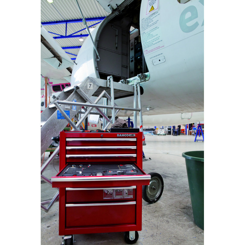 Mallettes rigides à usage intensif avec roulettes 53 L - Bahco | 4750RCHDW02RED