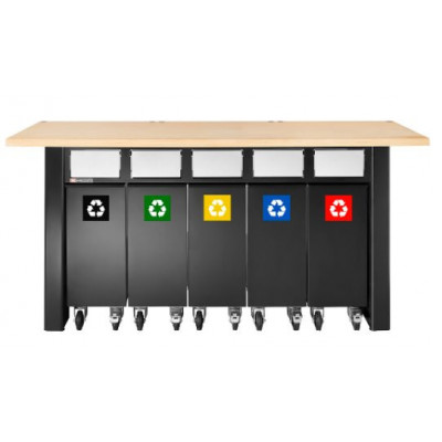 JLS3 JEU DE 5 COLLECTEURS DE TRI - JETline - Facom France | JLS3-5BINS
