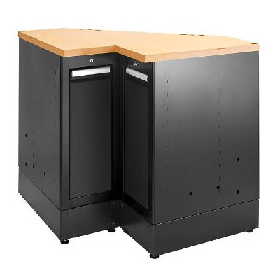 JLS3 CABINET D'ANGLE SIMPLE AVEC PLAN DE TRAVAIL EN BOIS NOIR - JETline - Facom France | JLS3-MBSCSWBS