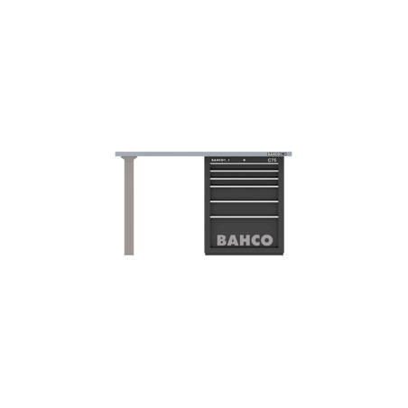 Établis usage intensif avec plateau acier, 2 pieds et 6 tiroirs de rangement - Bahco | 1495KH6BKWB15TS