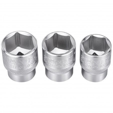 JEU DE DOUILLES 1/2" 6 PANS 21-22-24 MM FATMAX - 3 PIECES - STANLEY | FMMT17095-0