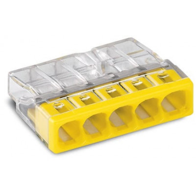 Borne WAGO 2273 - 5 x 0,5 à 2,5mm² Transp. / Jaune - Wago | 2273-205