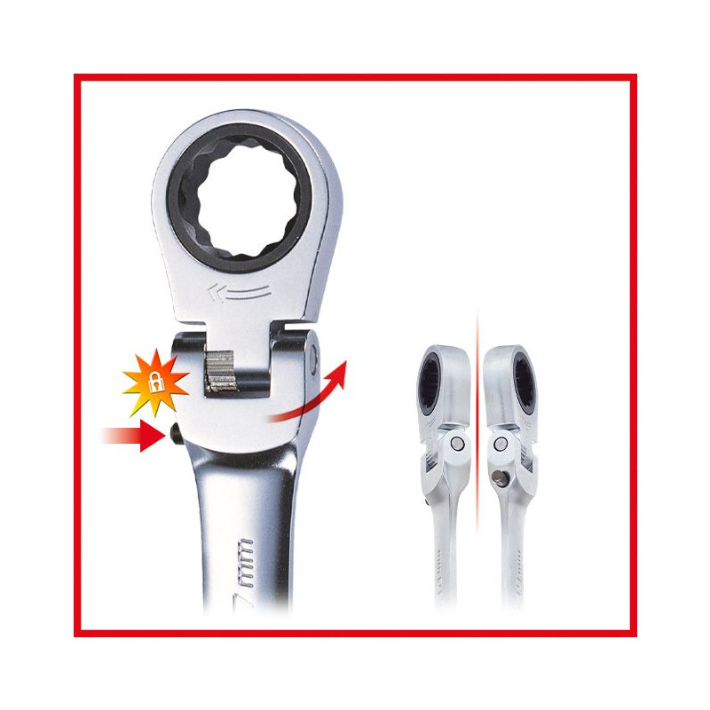 KS Tools - Clé mixte à cliquet réversible GEARplus®, 12 mm