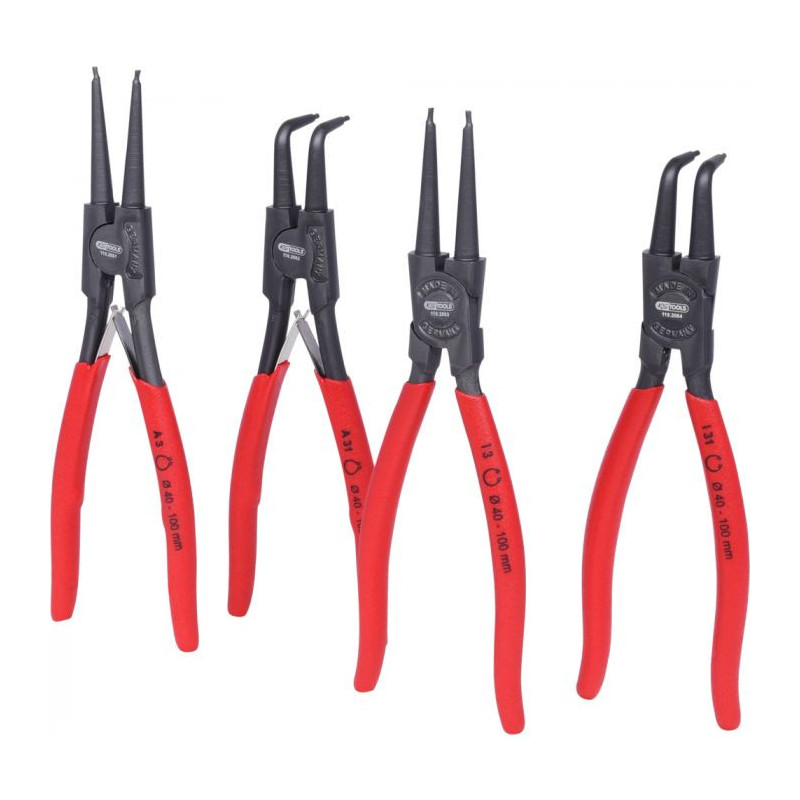 Jeu de pinces à circlips, 40-100 mm, 4pcs - KSTools | 119.2060
