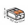 Borne de raccordement WAGO 221 Mini 2x4mm² à leviers souple & rigide - Wago | 221-412