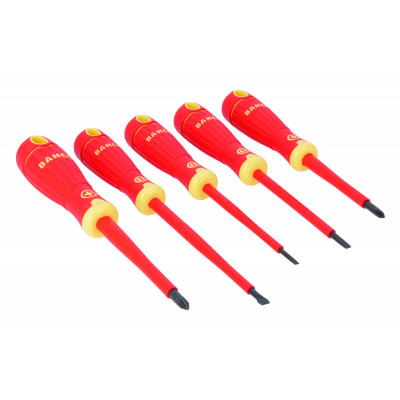 Tournevis BahcoFIT isolé VDE pour vis à fente et Phillips avec manche multi-composants - 5 pcs Bahco | B220.005