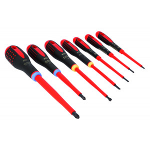 Jeu de tournevis ERGO™ isolés VDE avec manche tri-matière - 7 pcs Bahco | BE-9888S