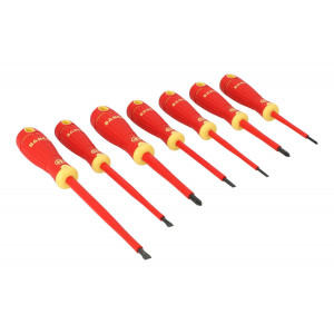 Tournevis BahcoFIT isolé VDE pour vis à fente et Phillips avec manche multi-composants - 7 pcs Bahco | B220.007