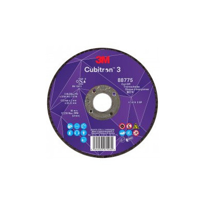 Disque à tronçonner Cubitron 3, T41, 125 mm x 2 mm x 22.2 mm, A36 - 3M | 7100304000