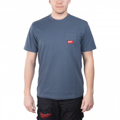 T-SHIRT TRAVAIL MANCHES-COURTES BLEU MILWAUKEE | 4932493013