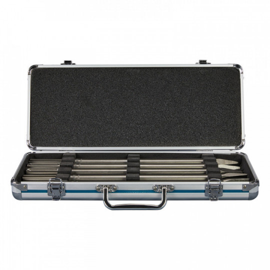Jeu De 7 Burins SDS-Max Makita D-40571 – Pour Marteaux Perforateurs, Mallette Aluminium – Idéal Démolition, Carrelage