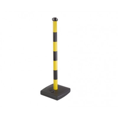 Poteau de signalisation PVC 0,90m Jaune/Noir GISS | 848124