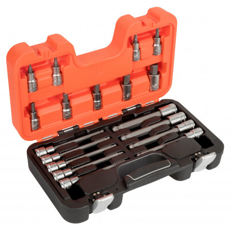 JEU DE DOUILLES 1/2 AVEC EMBOUTS 6 PANS 9PCS - Bahco | S18HEX