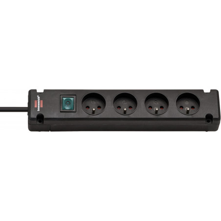 Multiprise Bremounta 4 prises avec interrupteur, noire, 1,5m H05VV-F 3G1,5 - Brennenstuhl | 1150651114