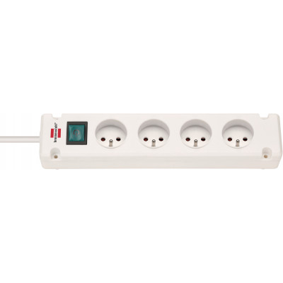 Multiprise Bremounta 4 prises avec interrupteur, blanche, 1,5m H05VV-F 3G1,5 - Brennenstuhl | 1150651124