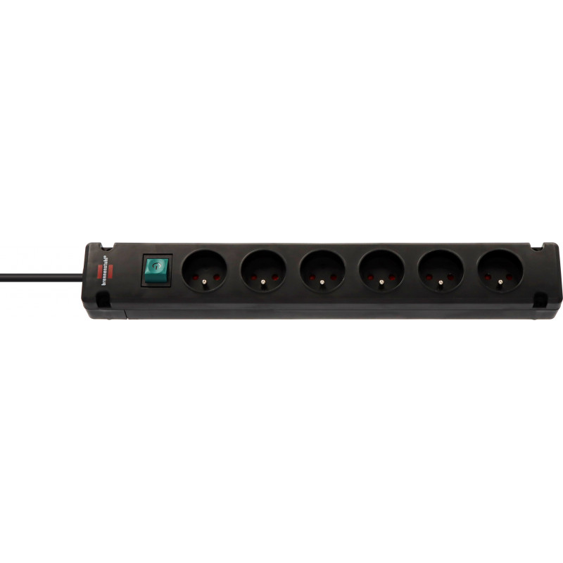 Multiprise Bremounta 6 prises avec interrupteur, noire, 3m H05VV-F 3G1,5 - Brennenstuhl | 1150651316
