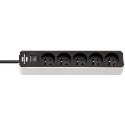 Multiprise Ecolor 5 prises avec interrupteur, blanche/noire, 1,5m H05VV-F 3G1,0 - Brennenstuhl | 1153251020