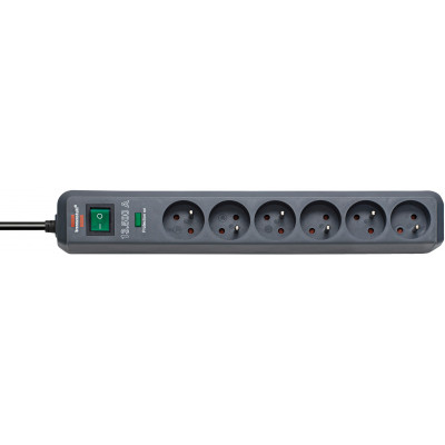 Multiprise Eco-Line 6 prises avec parasurtenseur 13500A, anthracite, 1,4m H05VV- - Brennenstuhl | 1159291136
