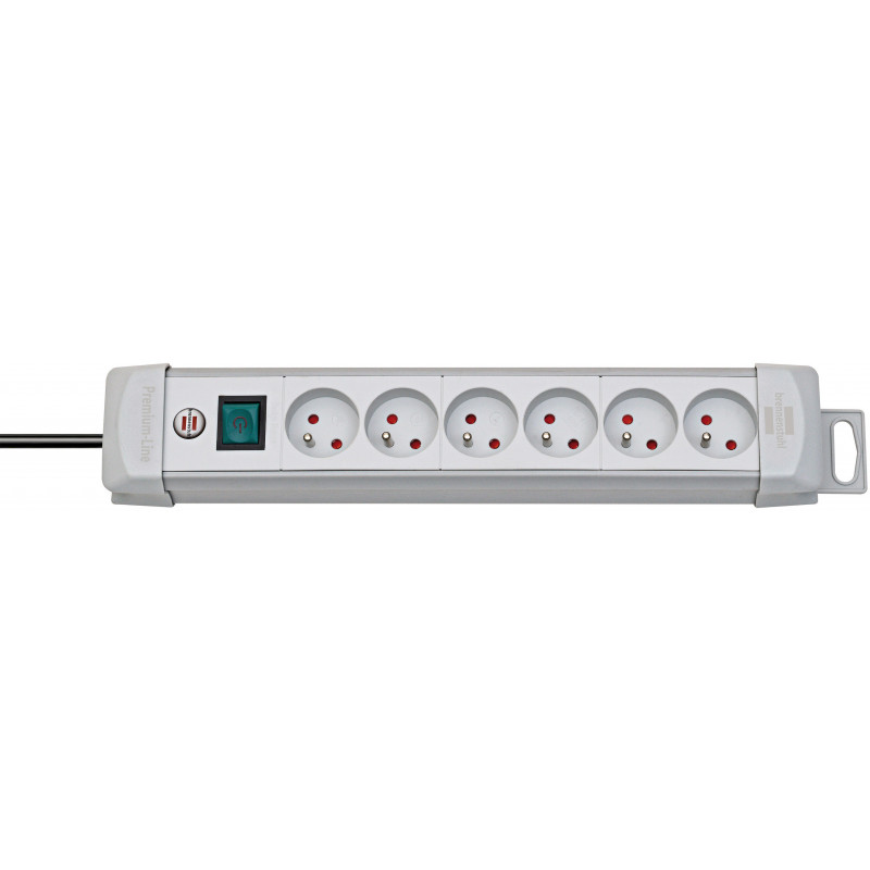 Multiprise Premium Plus 6 prises avec interrupteur, grise, 3m H05VV-F 3G1,5 - Brennenstuhl | 1390551066
