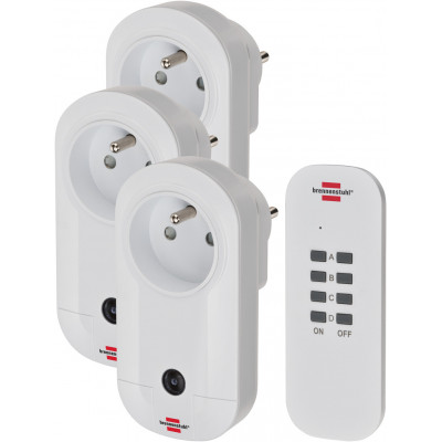 Lot de 3 prises télécommandées avec télécommande RC CE1 3001 - Brennenstuhl | 1507041