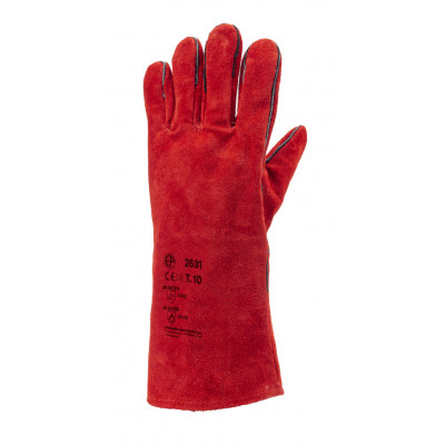 Gants EUROWELD 2631 croûte vachette rouge doublé molleton *CAR* - COVERGUARD | MOP2631