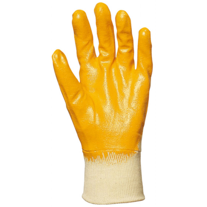 12 Paires De Gants Coton Enduit Nitrile Jaune - Tailles 9 Et 10, Marque Nitras
