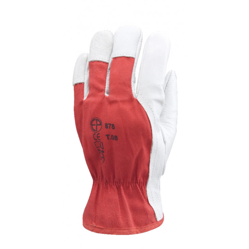 Gants maîtrise EUROSTRONG 880 fleur de vachette, coton rouge - COVERGUARD | MO880
