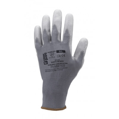 Gants EUROLITE 6030 polyester gris J13 paume enduite PU gris - COVERGUARD | MO6030
