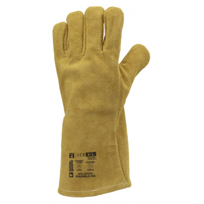 Gants EUROWELD 330 croûte vachette orange doré, cout.Kevlar, manchette 15cm - COVERGUARD | 1WEL330