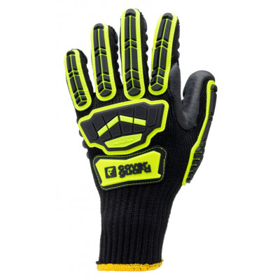 Gants EUROSTRONG VIBE, anti-vibration en polyester noir, jauge 7, enduction latex noir - COVERGUARD | 1VIBL00