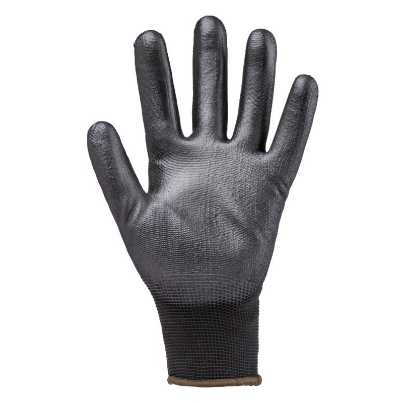 Gants EUROLITE 13P110 polyester noir J13 paume enduite PU noir - COVERGUARD | 1PUBB