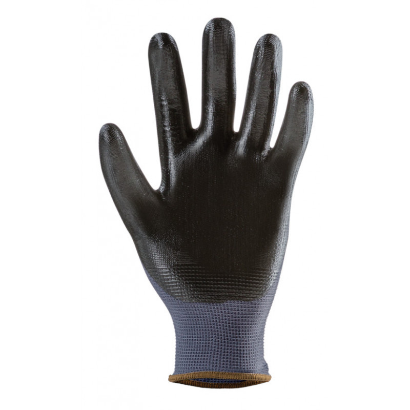 Gants EUROLITE 13N400 polyester gris J13 paume enduite nitrile noir - COVERGUARD | 1NICB