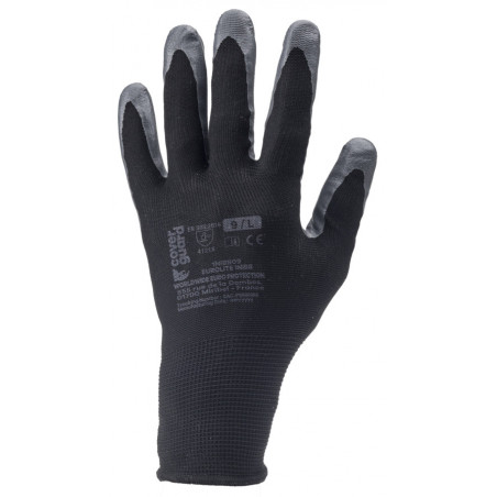 Gants EUROLITE 1NIBB, polyester noir, J13, paume enduite nitrile noir - COVERGUARD | 1NIBB