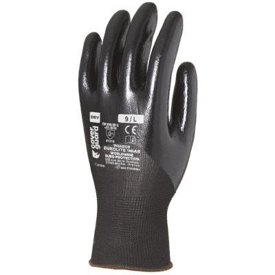 Gants EUROLITE 1NIAB, polyester noir, J15, Enduction 3/4 nitrile noir - COVERGUARD | 1NIAB