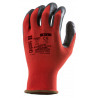 Gants EUROLITE 13L850 polyester rouge J13 paume enduite latex noir - COVERGUARD | 1LACR
