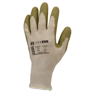 Gants EUROHEAT GREEN Eco-conçu, J13 coton/PE recyclé blanc, paume enduite latex vert  - COVERGUARD | 1HEFR0P