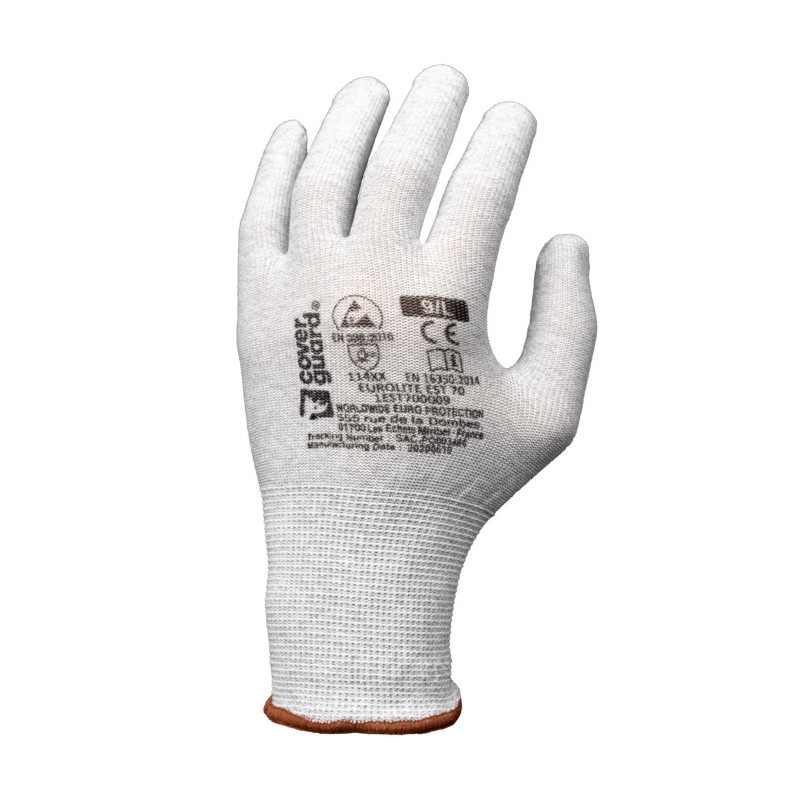 Gants EUROLITE EST70 J13 polyester / carbon non enduit - COVERGUARD | 1EST700