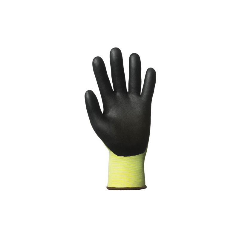 Gants EUROCUT N318HV cut B. HPPE J18 jaune paume nitrile - COVERGUARD | 1CRNY