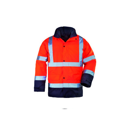 Parka 4/1 - ROADWAY - Parka: 300D Oxford + Veste 2/1: 300D Oxford - Orange HV/Marine - COVERGUARD | 7ROPO
