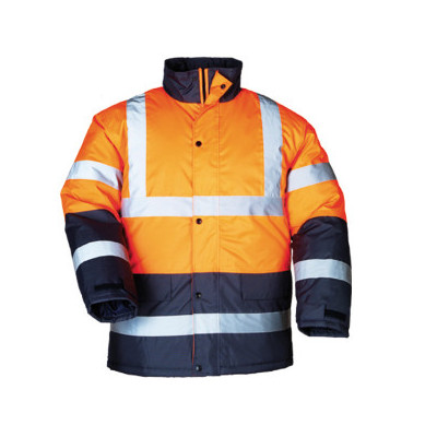 Parka - ROADWAY - 300D Oxford 100% PES enduit PU + Matelassage 140g/m2 - Orange HV/Marine - COVERGUARD | 7ROAO