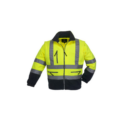 Veste polaire 2/1 - STATION - 100% PES 330g/m2- Jaune HV/Marine - COVERGUARD | 7PSTY