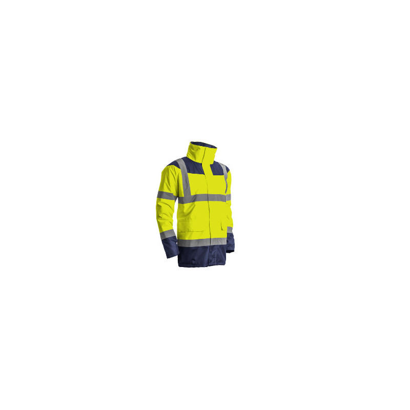 Parka - KETA - 300D Oxford 100% PES enduit PU + Matelassage 160g/m2 - Jaune HV/Marine - COVERGUARD | 7KETY