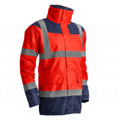 Parka - KETA - 300D Oxford 100% PES enduit PU + Matelassage 160g/m2 - Rouge HV/Marine - COVERGUARD | 7KETR