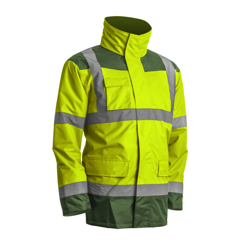 Parka 4/1 - KANATA - Parka: 300D Oxford + Veste 2/1: 300D Oxford - Jaune HV/Vert - COVERGUARD | 7KANG