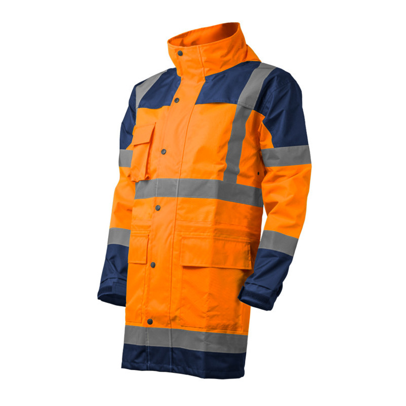 Ensemble de pluie - HYDRA - Parka: 300D Oxford + Pantalon: 300D Oxford - Orange HV/Marine - COVERGUARD | 7HYDO